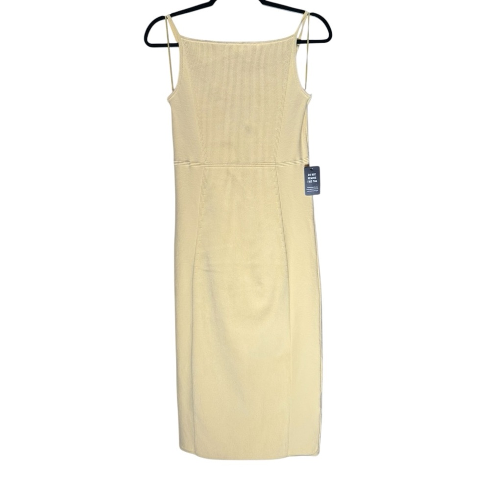 Express Body Contour Dress Women Medium Ribbed High Square Neck Midi Sweater NWT